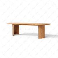 Table à manger d'extérieur FERLY de haute qualité, durable, en teck, style moderne et contemporain, pour meubles d'extérieur
