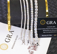 Bracelet de tennis Mossanite en gros d'usine 2mm de large Bracelet en diamant VVS en argent sterling 925 GRA Bracelet de tennis Moissanite
