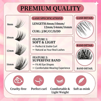 Faux cils en cheveux synthétiques brun naturel, 7 paires, doux, légers, volume mixte, épaisseurs variées, cosmétiques, service OEM, commande en gros