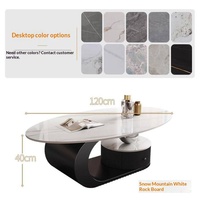 Table basse ovale en métal et ardoise de style italien moderne et luxueux pour salon dans les petits espaces avec tiroirs
