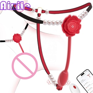 Vibrador de Clítoris y Vagina para Parejas, con Perlas de Rosa, Tipo Tanga, Control por Aplicación, Juguete Sexual para Adultos - Product Image 1