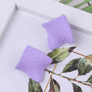 Acrylic Earrings New Mesh Diamond Colored Stud Earrings Fashion Exaggerated Personality Earrings <b>for</b> Women Uionen 827 - Product Image 4