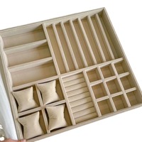Organisateur de bijoux multifonctionnel, plateau pour bagues et colliers, séparateur de tiroir de coiffeuse, doublure en velours exquise, fabriqué en Chine