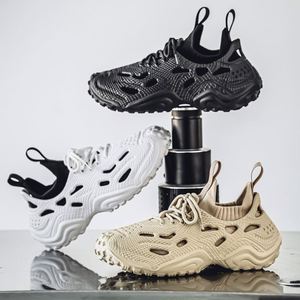 Baskets sportives noires en maille respirante à bout rond et lacets, semelle extérieure en caoutchouc, semelle intermédiaire en EVA, toutes saisons, pour hommes - Product Image 4