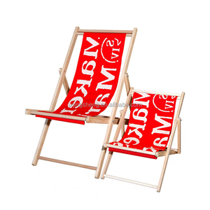 Vente en gros Chaise de plage pliante en bois Chaises de plage pliables portables en bois dur personnalisées Chaises longues - Product Image 2