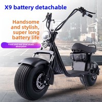 Scooter Eléctrico X9 sin Escobillas de 1500W para Adultos, Neumáticos Grandes, Batería de Litio, Scooter Eléctrico para Dos Personas, Alcance de 50km, Venta al Por Mayor, CE
