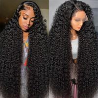 Peluca de Cabello Humano con Ondas Profundas, Peluca Frontal de Encaje sin Pegamento, Ondas de Agua y Rizos, Pelucas sin Pegamento de Alta Calidad, Cabello Humano Pre-Arrancado