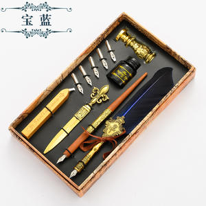 New Design Luxury Feather High Quality <b>Dip</b> <b>Pen</b> Set with Ink - Product Image 5