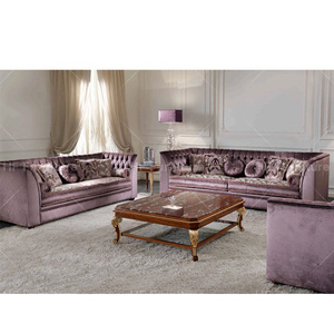 Set di Divani Moderni in Tessuto <span class=keywords><strong>Viola</strong></span> Stile Europeo, Miglior Arredamento per Appartamenti e Soggiorni - Product Image 3