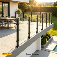 Poteau de balustrade en verre en acier inoxydable brossé poli sur mesure, pour escalier moderne, villa, balcon, garde-corps extérieur en verre