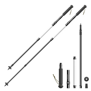 Bâtons de randonnée multifonctionnels éclairés, télescopiques, absorbant les chocs, en alliage d'aluminium, 113-143 cm - Product Image 3