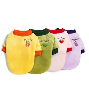 Productos Para Mascotas Private Label Fruit Designer French Terry Popular Fancy Plain Dog Clothing
