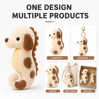 Peluche personnalisée Hippocampe Chiot – Échantillon de conception sur mesure disponible – Jouet en peluche doux avec logo – Cadeau personnalisé en gros