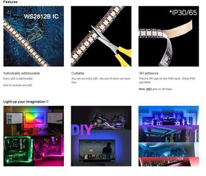 Ws2811 12V 30/60leds Giấc Mơ màu đèn LED sọc địa chỉ RGB lập trình kỹ thuật số linh hoạt LED cho ngoài trời trong nhà Đảng - Product Image 4