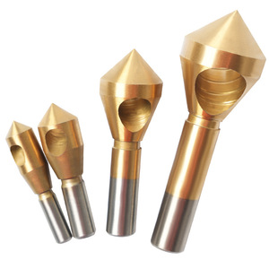 Dr. Giant 4-Piece Titanium-Plated Beveling <b>Tool</b> Set High-Speed Steel Internal Chip Removal For Steel Countersinking Deburring - Product Image 1