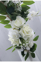 Décor avec Simulation de fleurs pour mariage, arc d'arrière-plan, décoration de zone d'accueil, coin suspendu, Arrangement de porte ronde, joli
