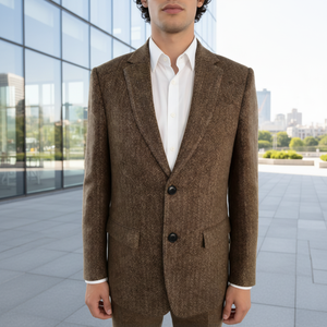 ชุดสูทผ้าขนสัตว์ทอคุณภาพสูงสำหรับผู้ชาย ตัดเย็บตามสั่ง เหมาะสำหรับงานแต่งงาน งานเลี้ยง งานธุรกิจ ชุดลำลองสำหรับเจ้าบ่าว ระบายอากาศได้ดี พร้อมกางเกงแบบมีซิป - Product Image 4