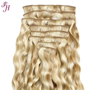 ผมต่อแบบคลิปอิน FH Double Drawn แท้จากอินเดีย 100% ผมมนุษย์  แบบลอนลึก - Product Image 6