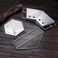 Barbecue pliant portable en acier inoxydable OEM ODM pour extérieur - Support de feu de camp avec bac pour charbon de bois pour le camping