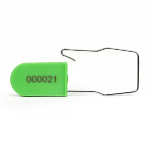 Cadeado de plástico para medidor elétrico, cadeado de plástico com vedação de segurança numerada, fechadura descartável anti-amortecedor, verde, 100 unidades