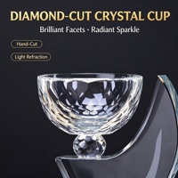 Trophée personnalisé en cristal K9 avec base noire gravée – Coupe de récompense pour cérémonies, tournois et reconnaissance
