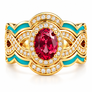 Anello Geometrico da Donna Stile Palazzo per Uso Quotidiano, Accessorio da Dito - Product Image 1