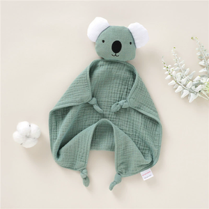 Copertina Comfort con Giocattolo Animale per Neonati 0-3 Anni, Coperta di Sicurezza in Cotone Biologico e Bavaglino - Product Image 3