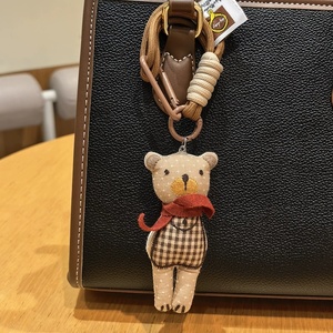 2026 Llavero de coche con diseño de animal, Correa para teléfono, Muñeco de peluche 3D luminoso, Colgante para bolso de mujer, Accesorio de vestir, Llavero de oso de tela suave con diseño de bufanda - Product Image 1