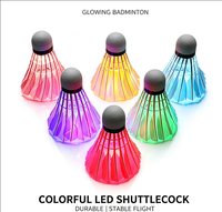 Volant de badminton LED lumineux, coloré, durable, vol stable, jeu nocturne, extérieur, vente en gros, logo personnalisé en usine