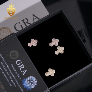 Ready to Ship Fine Jewelry Rose Gold Plated 925 Sterling <strong>Silver</strong> Vvs Moissanite Cross <strong>Small</strong> Earrings <strong>Stud</strong> for Man Women - Product Image 4