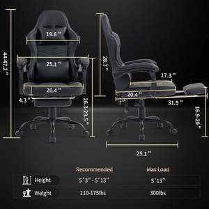 Cadeira Gamer Ergonômica AJUNION ODM OEM, Cadeira de Jogo Grande e Alta, Cadeira de Computador em Couro PU, Cadeiras Reclináveis para Gamers - Product Image 2