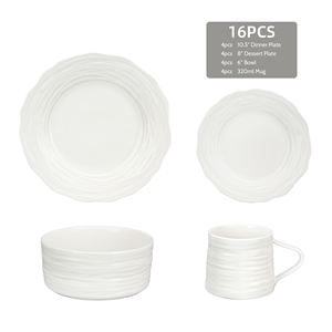 Service de table moderne en porcelaine blanche de style européen <span class=keywords><strong>italien</strong></span>, vaisselle en céramique minimaliste pour hôtel et restaurant - Product Image 2