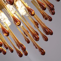 Lustre Rétro Français pour Salon, Forme Goutte d'Eau Créative, Lampe en Cristal de Luxe pour Salle à Manger et Chambre à Coucher