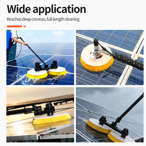 Electric Rotating Double Disc Solar Panel Cleaning <b>Brush</b> Machine Double Head Telescopic Plastic Anti-Scratch Durable - Product Image 5