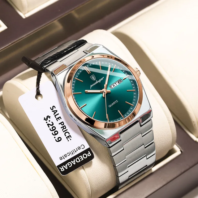 Poedagar Hot Sale Quartz Watches Waterproof Luminous Luxury Mens Watch Stainless Steel Bracelet Watch for Men