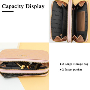 Baellerry Women's Crossbody Phone Bag Blue Quilted Zipper Shoulder Bag Multiple Pockets Portable Everyday Use - Product Image 3