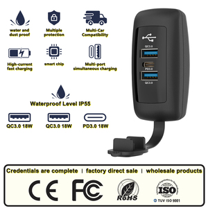 <span class=keywords><strong>Prise</strong></span> de courant étanche IP55 24 V avec 3 ports USB (double QC3.0 & PD3.0) pour <span class=keywords><strong>installation</strong></span> sur main courante de bus ou camion - Product Image 2