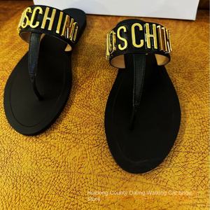 รองเท้าแตะส้นตึกแฟชั่น2024สำหรับผู้หญิง, รองเท้าหนังแท้ด้านบนรองเท้าสตรีขนาดใหญ่รองเท้ามีตัวอักษรเข้ากับทุกชุดในฤดูร้อน - Product Image 2