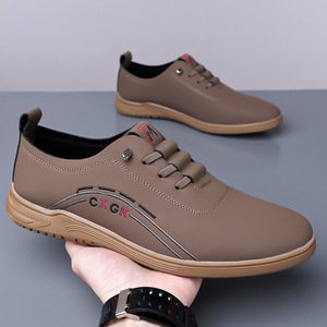 Chaussures de course décontractées pour hommes de qualité supérieure, confortables, en cuir PU respirant, antidérapantes, pour le bureau, usage quotidien, printemps-hiver, semelle en caoutchouc - Product Image 4