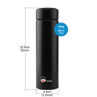 Vaso inteligente de acero inoxidable de 500ml con diseño clásico, pantalla LED Digital de temperatura, termo aislado 100% a prueba de fugas