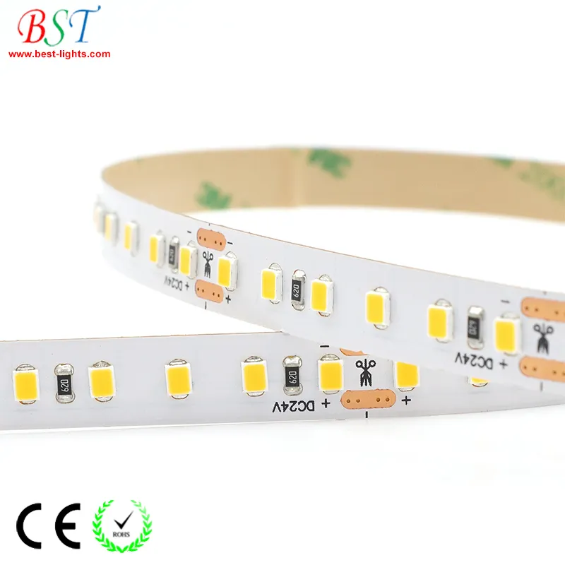 Lampu Strip Led SMD2835 DC 24 Voltase 120 LEDs/M CRI 80 + Lampu Pita LED untuk Bawah Kabinet, Dapur, Proyek Penerangan