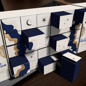 Aangepaste Lege Cosmetische Adventskalender Geschenkdoos Roze Kartonnen Papieren Doos Luxe Adventskalender Doos 12 Dagen - Product Image 1