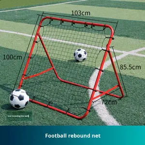 <span class=keywords><strong>Porta</strong></span> da Calcio Rimbalzante 1m/1.2m con Telaio in Ghisa, Rete da Allenamento Rossa/Nera, Attrezzatura Ausiliaria per Allenamento - Product Image 2