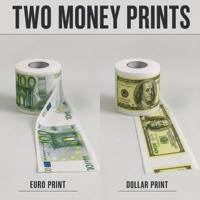 Papier toilette en bambou imprimé dollars et euros, 2 plis, 25m, rouleau de papier toilette fantaisie