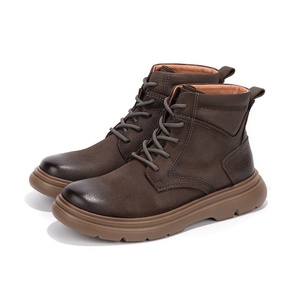 Botas de Tobillo de Cuero Genuino de Estilo Británico para Hombre, Botas de Trabajo Antideslizantes, Botas Casuales de Piel de Vaca para Motociclistas - Product Image 6