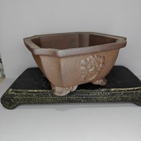 Pot à bonsaï en sable violet de Yixing avec motif tête de bête et pieds en forme de nuage