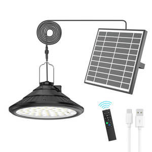 Lampe solaire suspendue LED à intensité variable avec télécommande rechargeable par USB pour l'intérieur, le porche, le <span class=keywords><strong>garage</strong></span>, le couloir, étanche IP65 pour les visites - Product Image 2