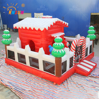 WINSUN Parc d'attractions gonflable commercial de Noël, château gonflable combiné, couleur et logo personnalisés, certifié CE, pour fêtes en extérieur