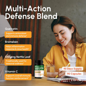 OEM 500mg cápsulas de quercetina com bromelina 1350mg, vitamina C e urtiga suplemento natural função imunológica e respiratória - Product Image 6