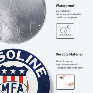 Juego de Letreros Metálicos Redondos Vintage MFA para Aceite de Motor, Decoración Retro para Pared de Garaje, Decoración para Taller Mecánico - Product Image 6